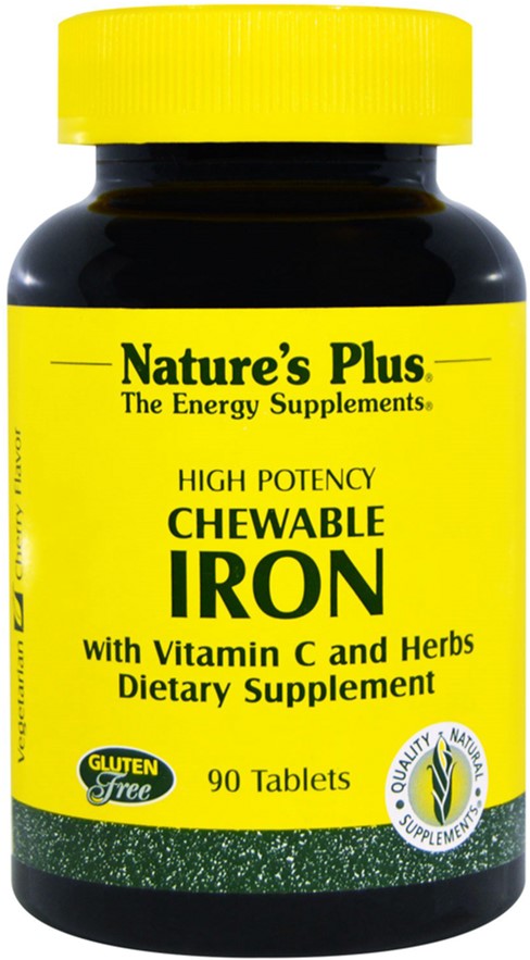 

Минерал Nature's Plus Chewable Iron Железо с Витамином С 90 жевательных таблеток (97467034211)