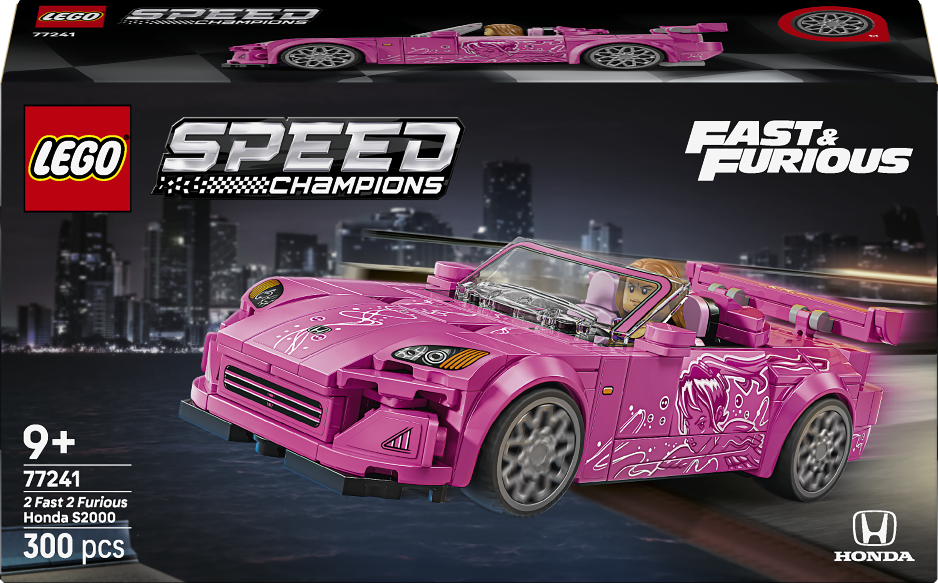 Klocki konstrukcyjne LEGO Speed Champions Honda S2000 z filmu Za szybcy, za wściekli 300 elementów (77241)
