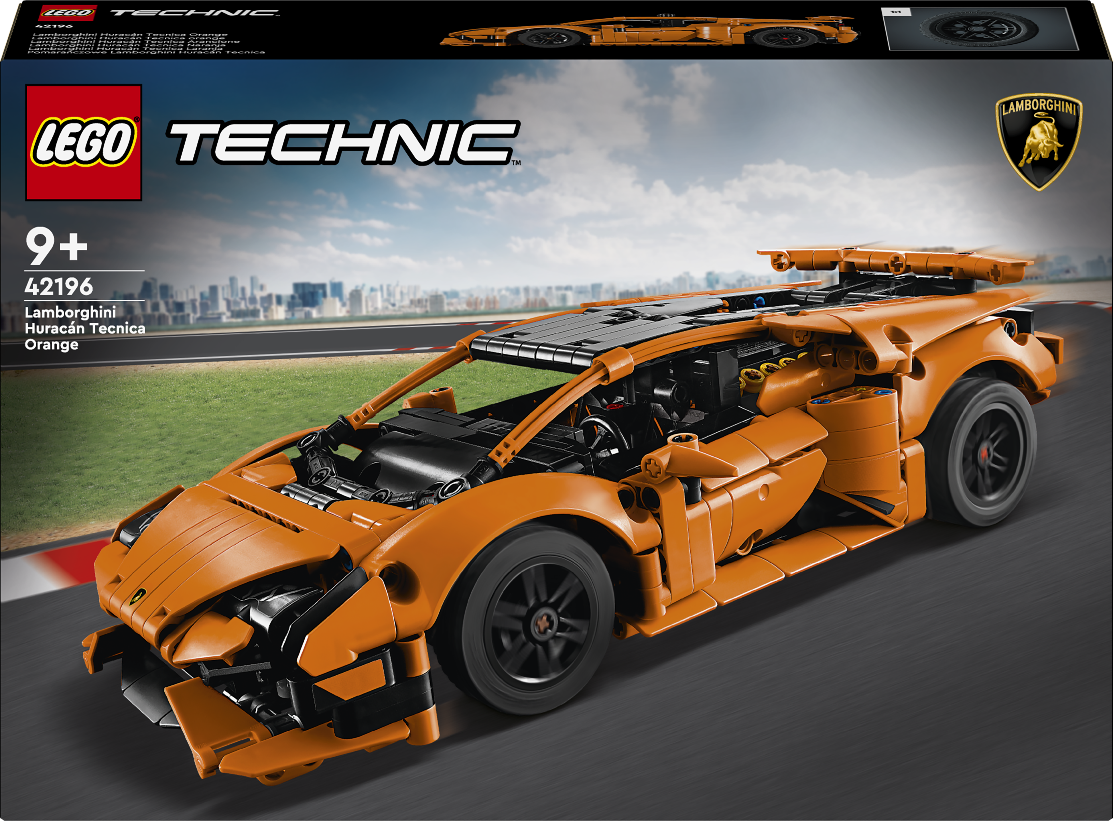 Zestaw klocków LEGO Technic: Pomarańczowe Lamborghini Huracán Tecnica 806 elementów (42196)