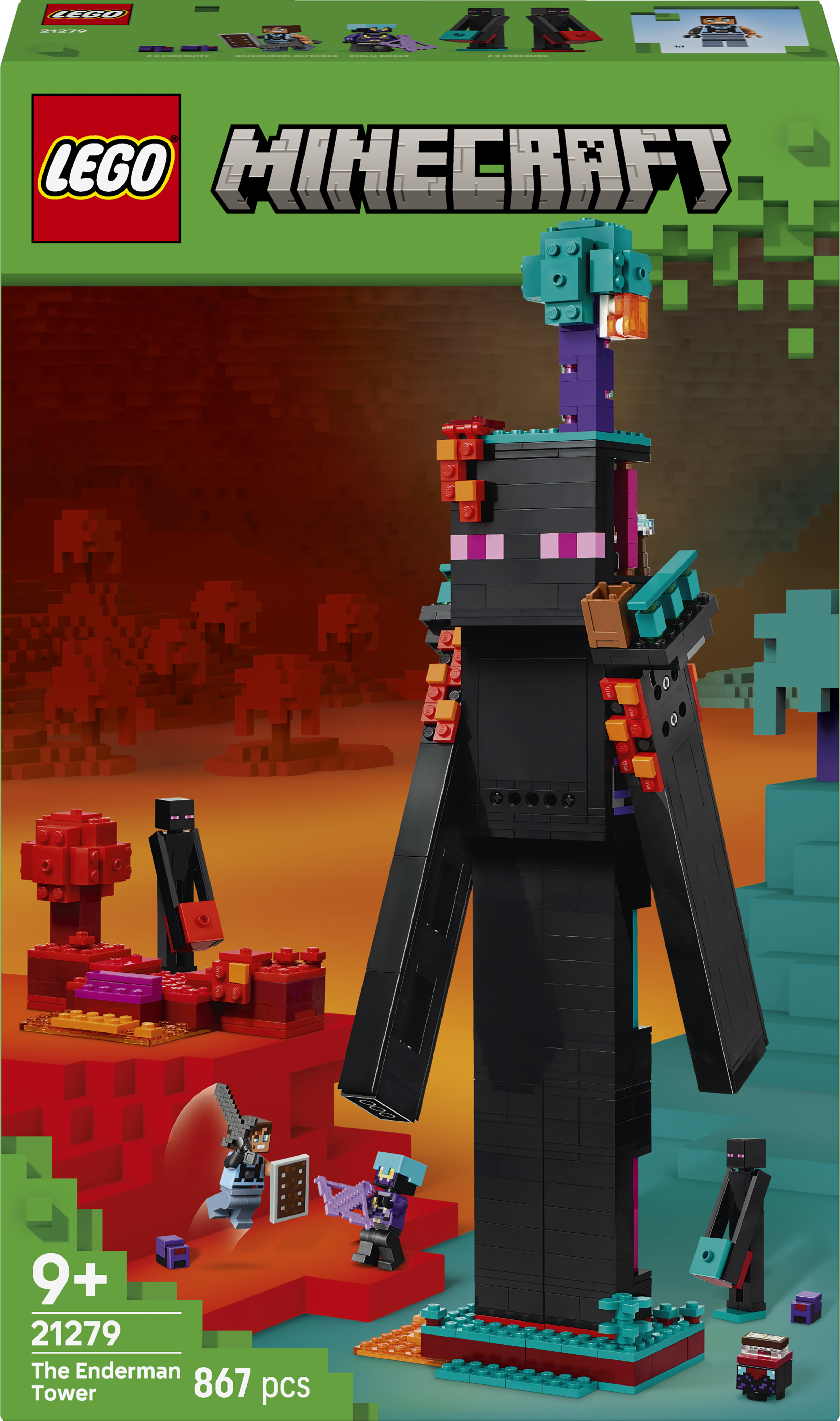 Zestaw klocków LEGO Minecraft Wieża Endermana 867 elementów (21279)