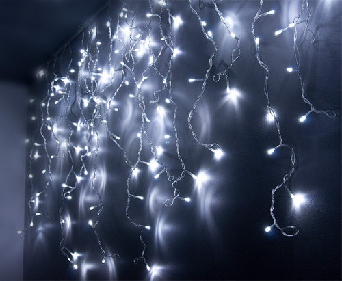 

Белая Гирлянда Бахрома на белом проводе 3 x 0,75м 120 LED (23390)