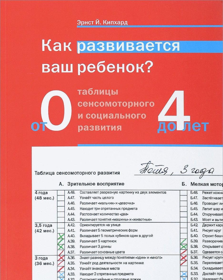 

Как развивается ваш ребенок Таблицы сенсо-моторного развития. игры и упражнения. От рождения до 4 лет