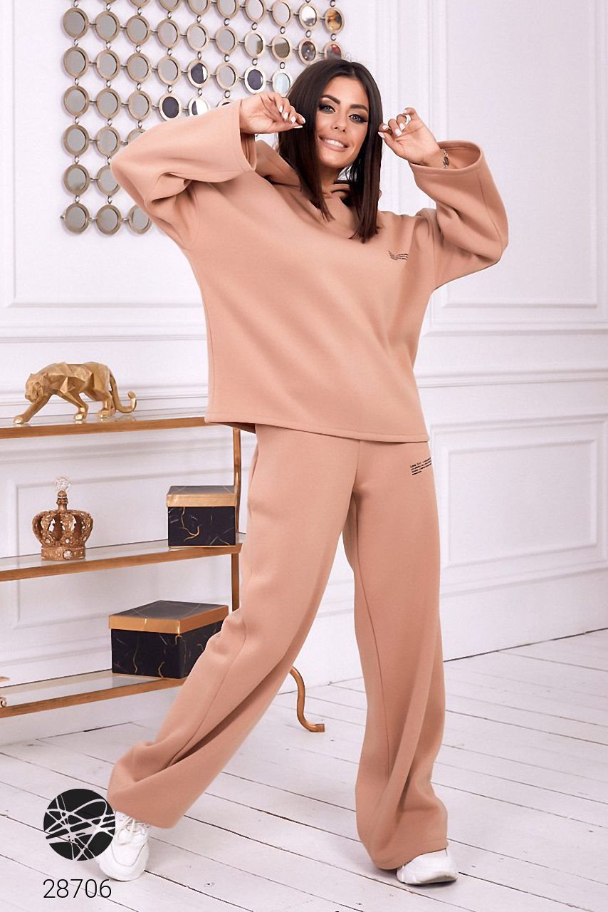 

Костюм из худи и расклешённых брюк Фасон 28706_46-48 46-48
