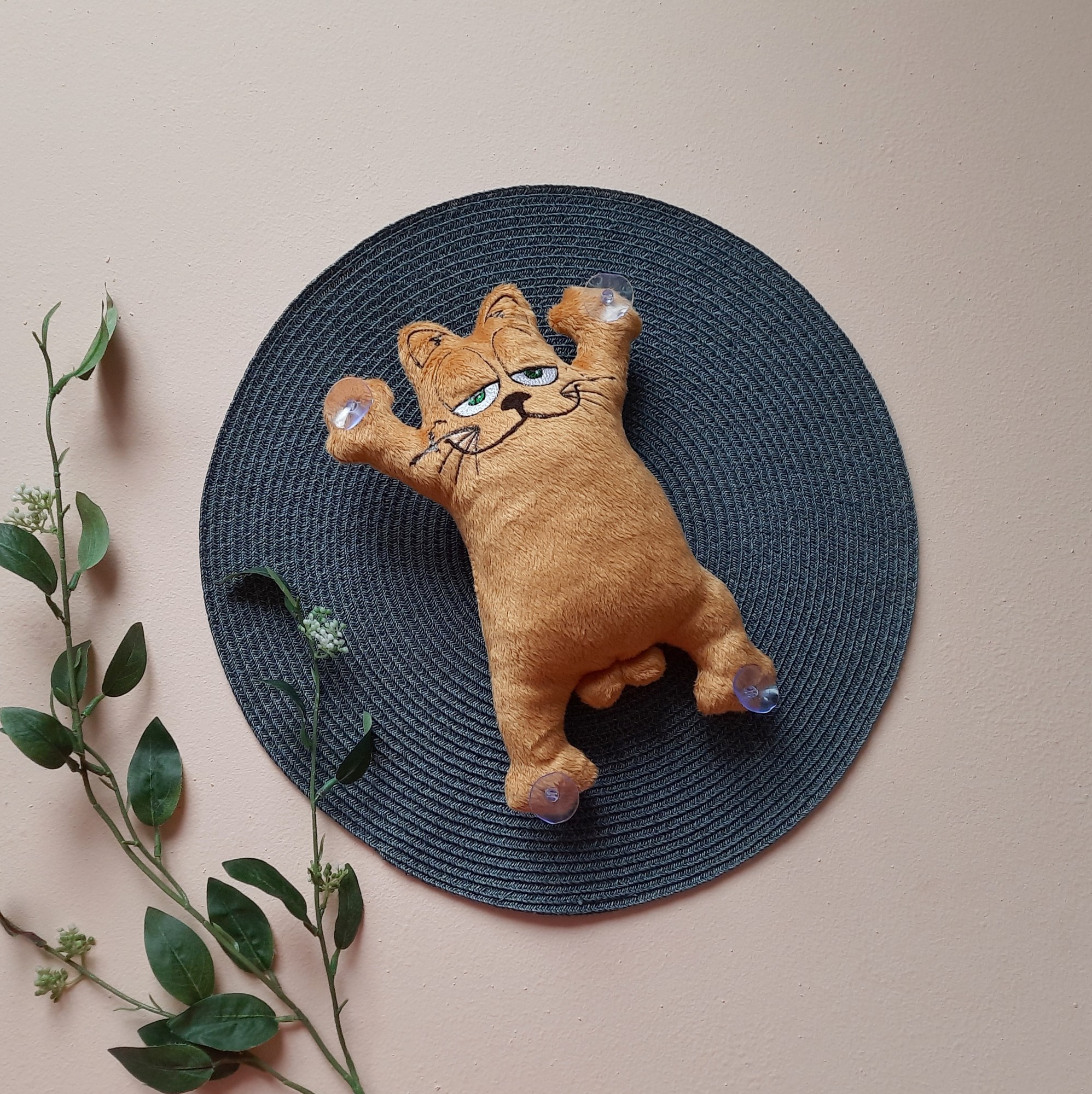 

Мягкая игрушка Baby Textile Кот Гарфилд на присосках ручная работа 26 см Рыжий