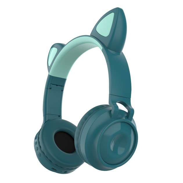 

Беспроводные Bluetooth Наушники Cat Ear ZW-028 LED со светящимися кошачьими ушками Зеленый