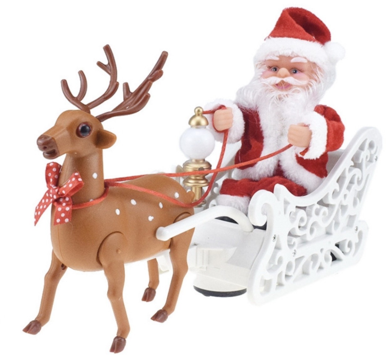 

Дед Мороз Merry Christmas на упряжке с оленем 28х15 см