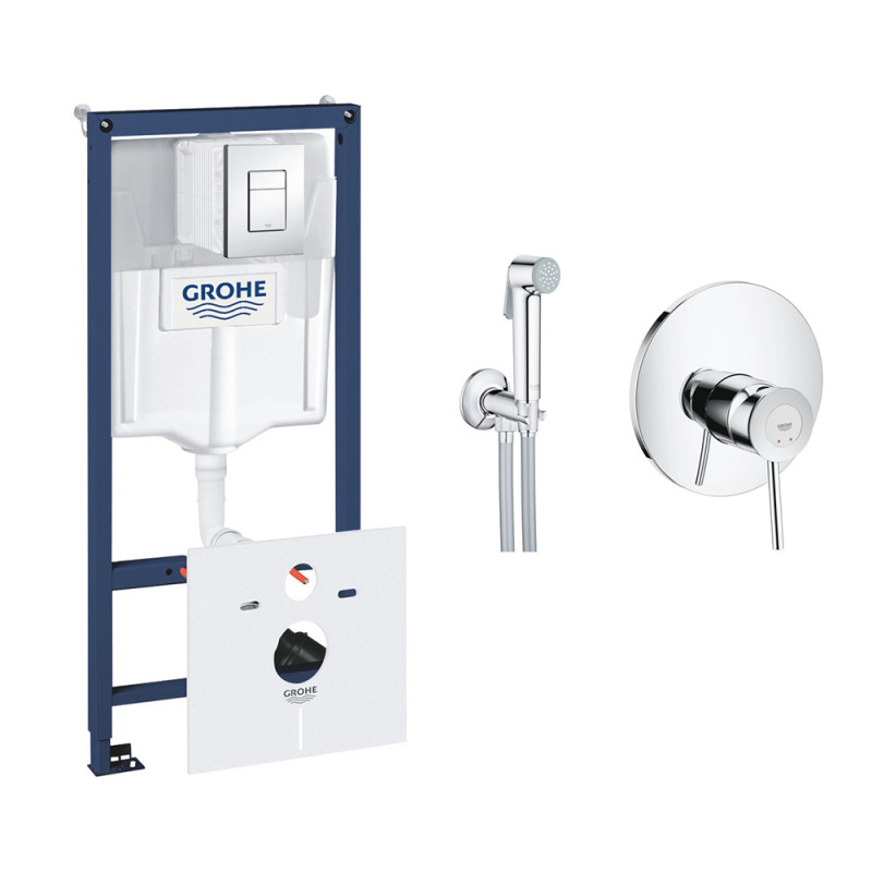 

Комплект Grohe Инсталляция Rapid Sl 38827000 + Набор Для Гигиенического Душа Со Смесителем Bauclassic 2904800S