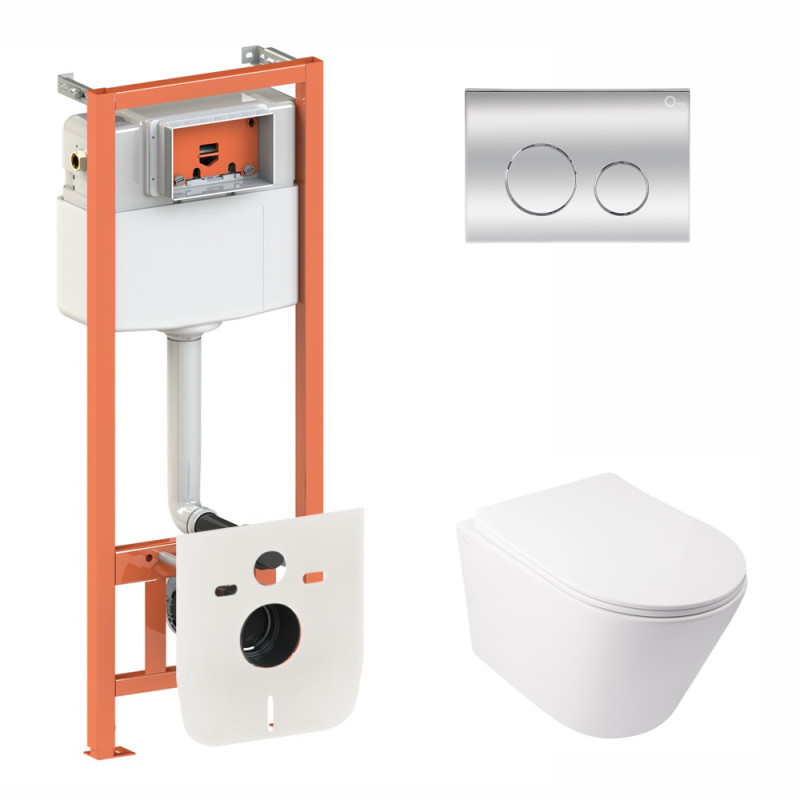 

Набор Qtap Инсталляция 3 В 1 Nest Qt0133M425 С Панелью Смыва Круглой Qt0111M11112Crm + Унитаз С Сиденьем Swan Qt16335178W