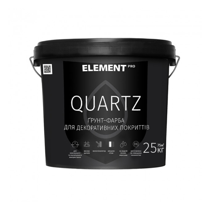 

Фарба-грунт ELEMENT PRO+FACADE SYSTEM QUARTZ для декоративних штукатурок білий (25 кг)