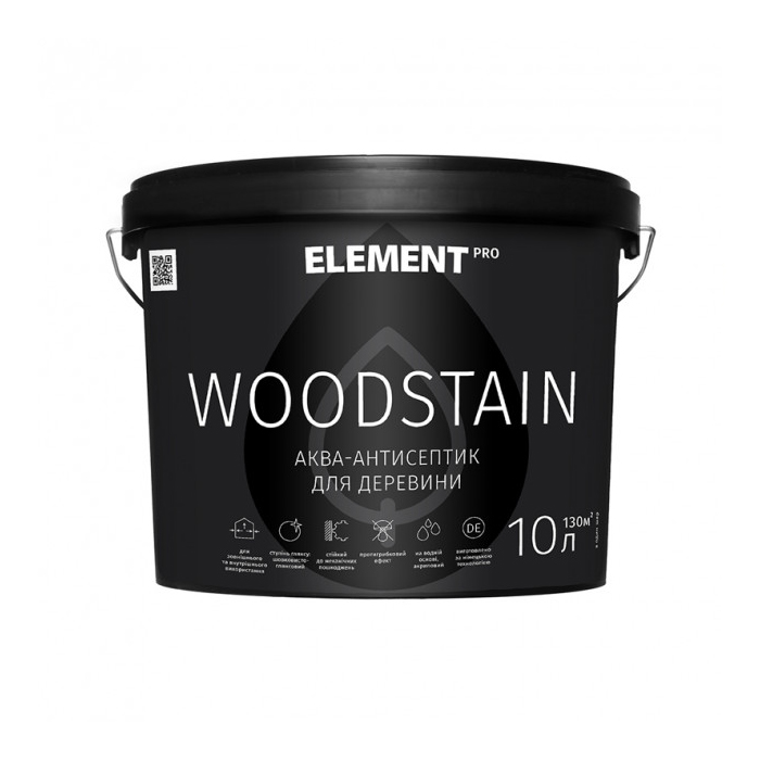 

Антисептик для деревини ELEMENT PRO+FACADE SYSTEM WOODSTAIN Прозорий (10 л)