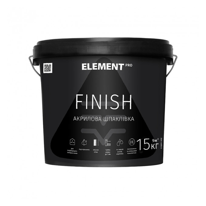 

Шпаклівка фінішна ELEMENT PRO+FACADE SYSTEM FINISH (15 кг)