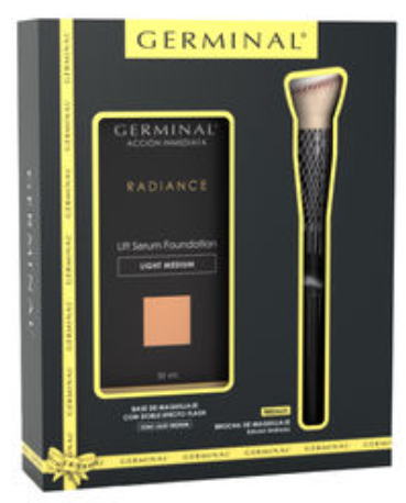 Zestaw kosmetyków do makijażu do twarzy Germinal Radiance Lift Serum Foundation Pędzel + Podkład Light Medium 30 ml (8430445320913)