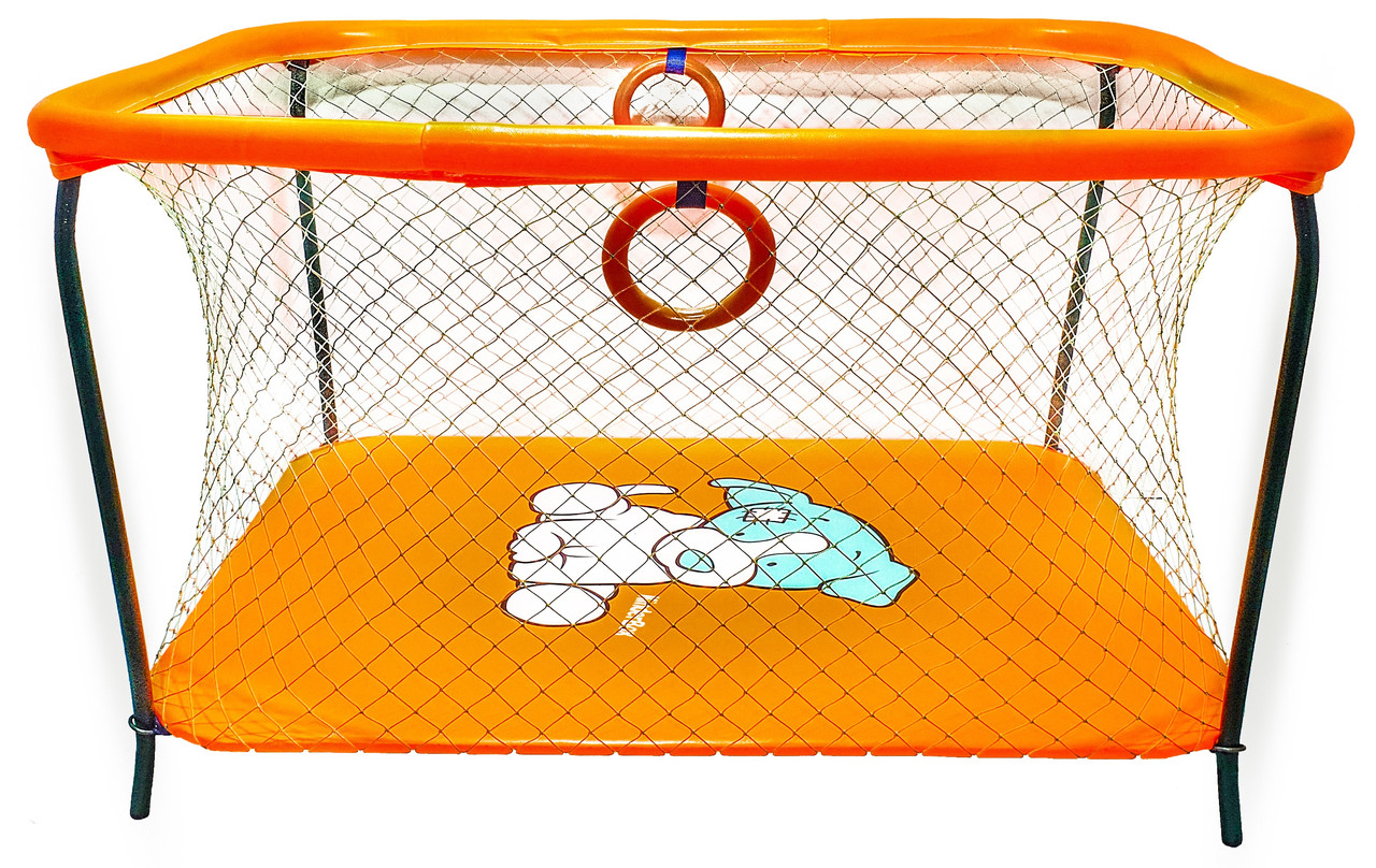 

Манеж детский игровой KinderBox люкс Оранжевый собачка с крупной сеткой (R 514)