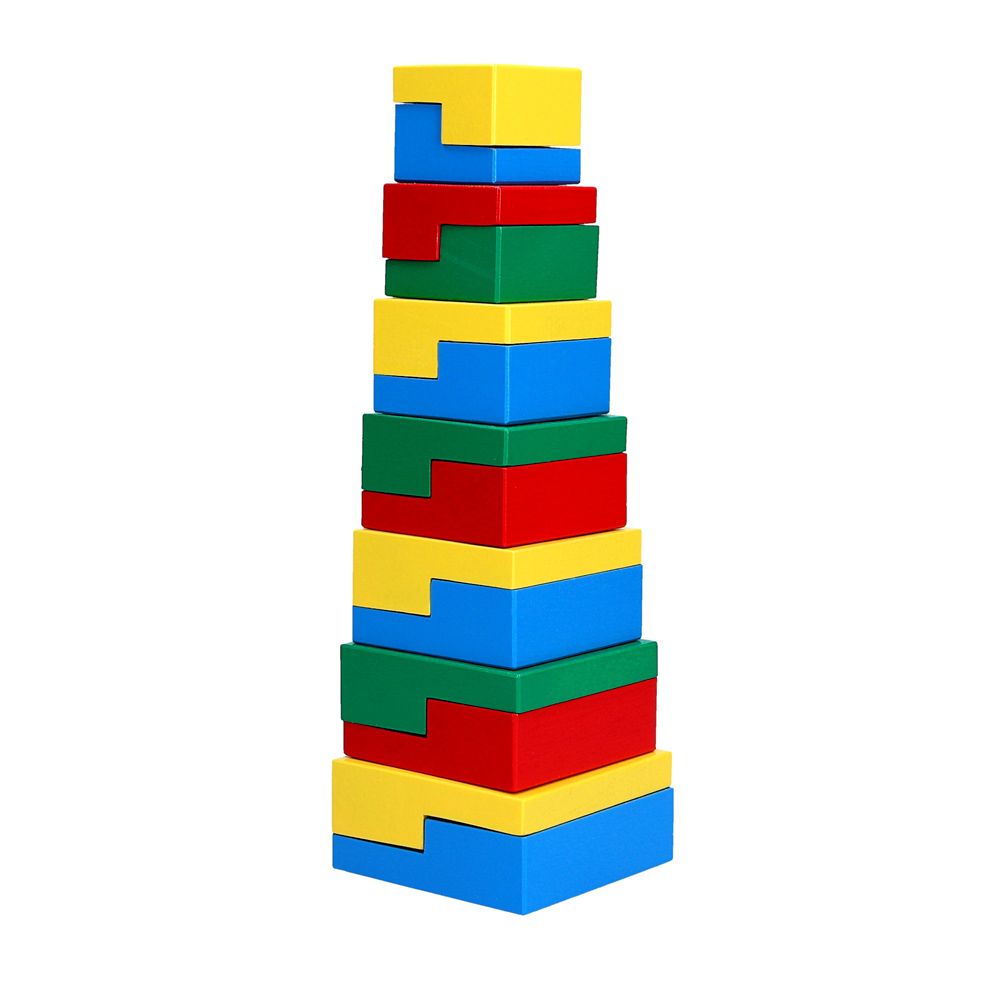 

Пирамидка-головоломка 14 элементов Komarovtoys 6х6х20 см