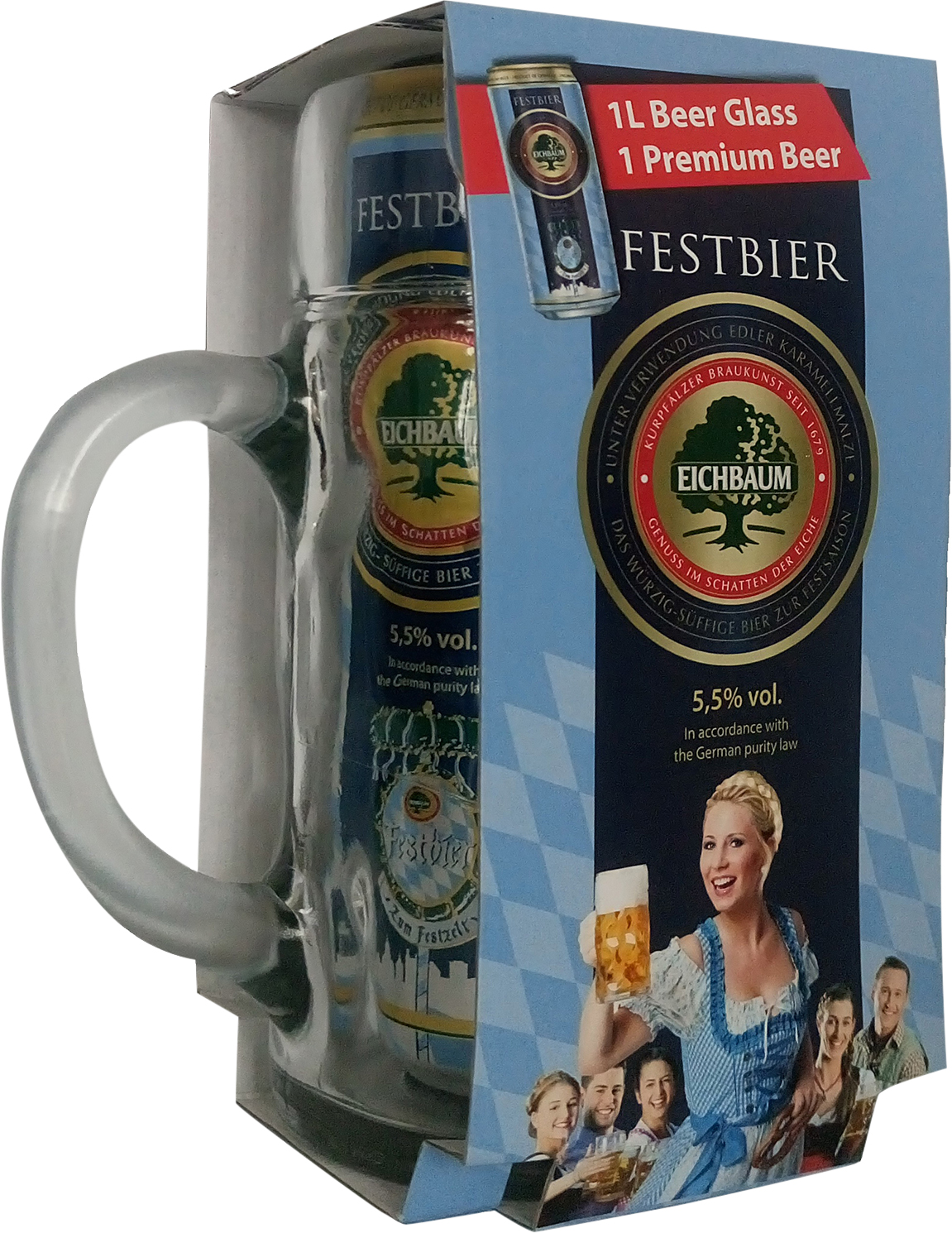 Подарочный набор пиво Eichbaum Festbier светлое фильтрованное 5.5% 0.95 ...