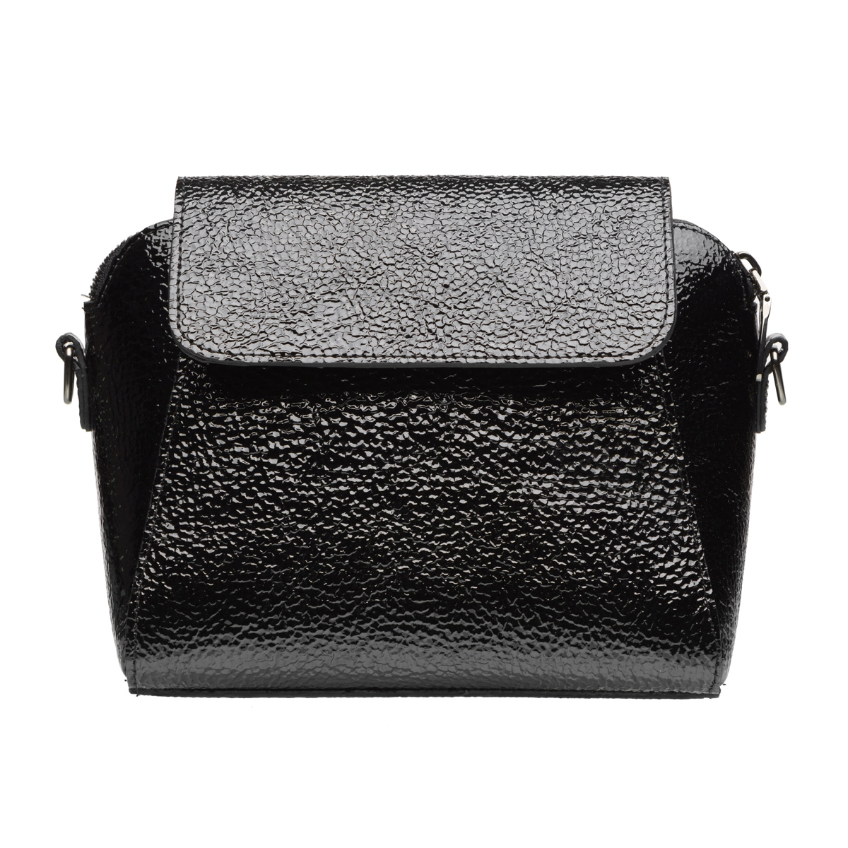 

Женская сумка кросс-боди Borsa Lova черная лаковая