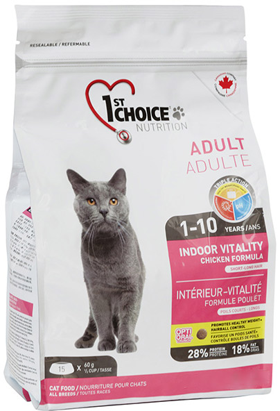 

Сухой корм для взрослых котов 1st Choice Indoor Vitality Chicken со вкусом курицы 5.44 кг