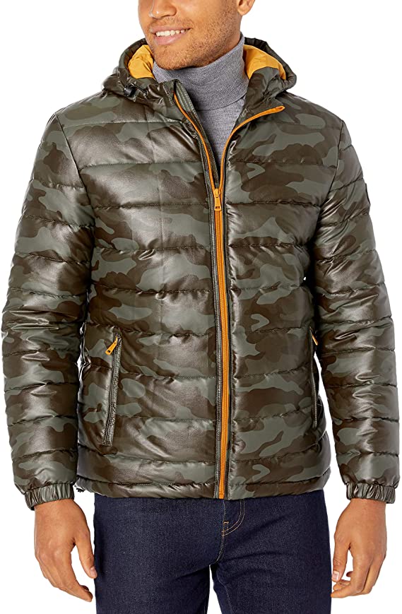 

Куртка мужская зимняя кожзам Cole Haan Signature Hooded Faux Leather 01853715 M Зеленый