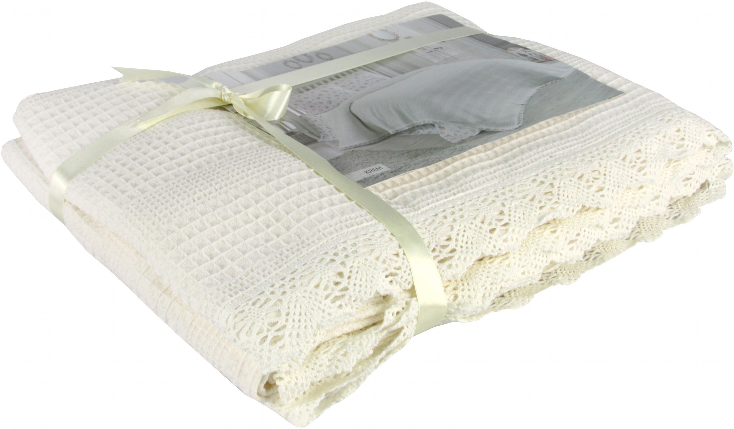 

Пике IzziHome Dantel 220x240 Кремовое