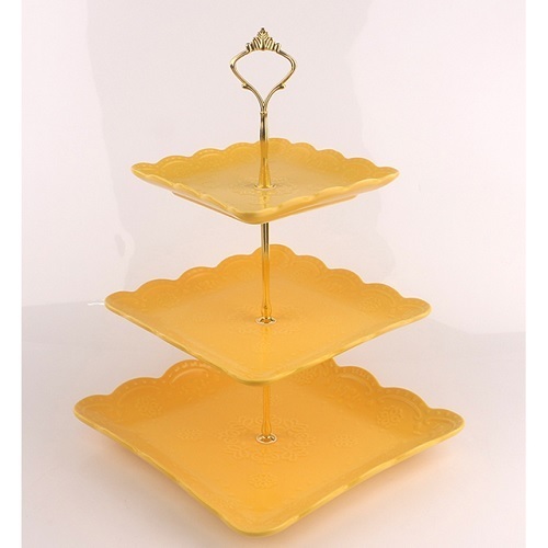 

Фруктовница Stenson Yellow lace 6"/8"/10" 3 яруса