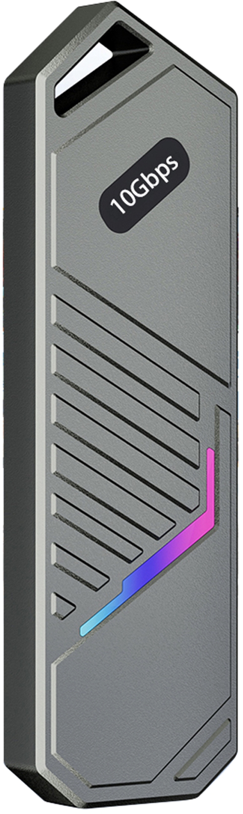 Зовнішня кишеня Dynamode для M.2 SSD NVMe (PCIe) - USB3.2 GEN2 Type-C, 10 Гбіт/с, металевий корпус, RGB-підсвітка Темно-сіра (DM-CAD-SSD14-N) — фото 2