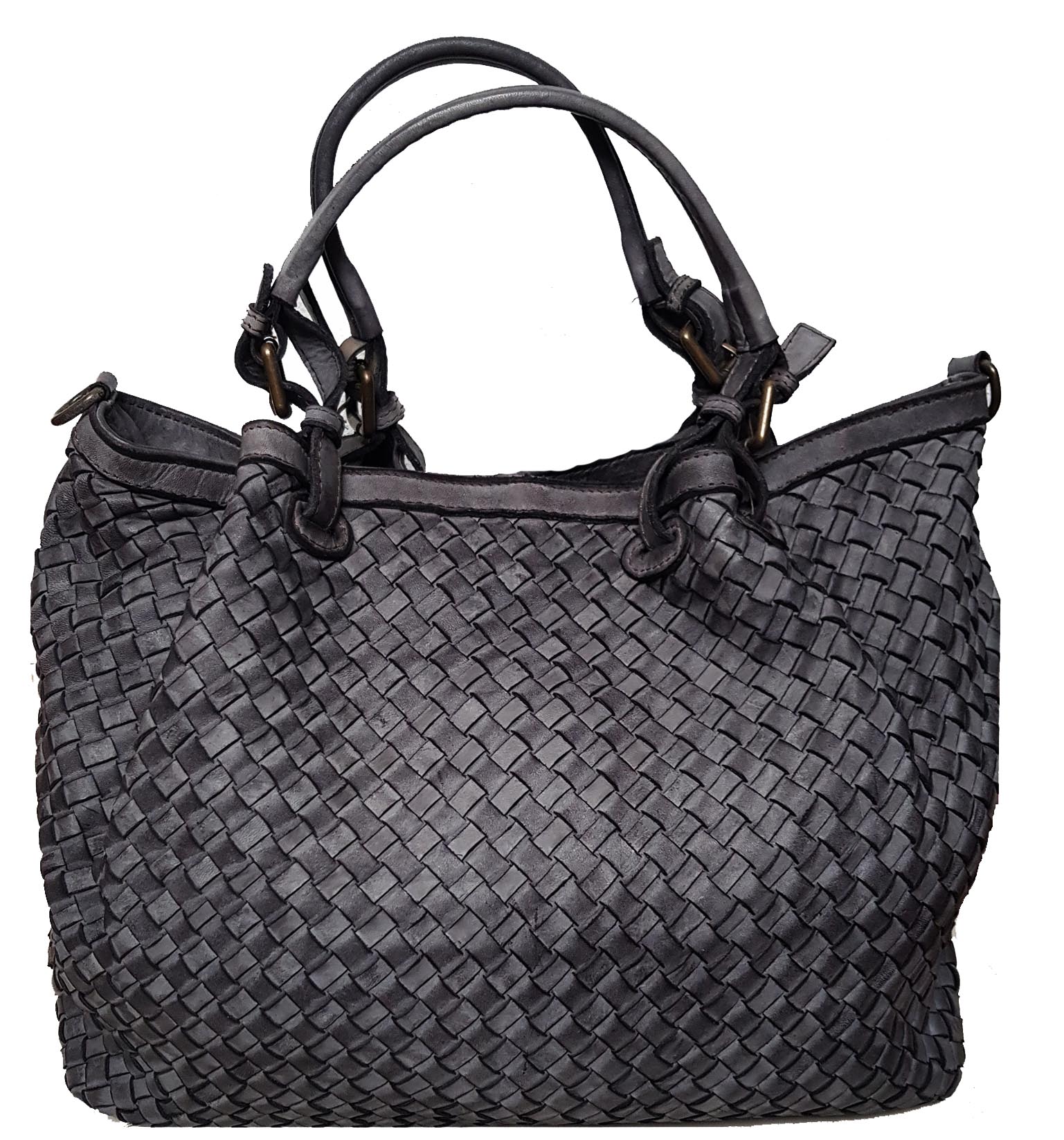 

Женская кожаная сумка Italian bags DB8953 gray