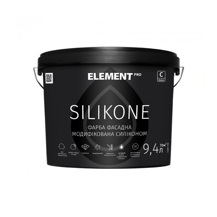 

Фарба фасадна ELEMENT PRO+FACADE SYSTEM SILIKONE База C (9,4 л)
