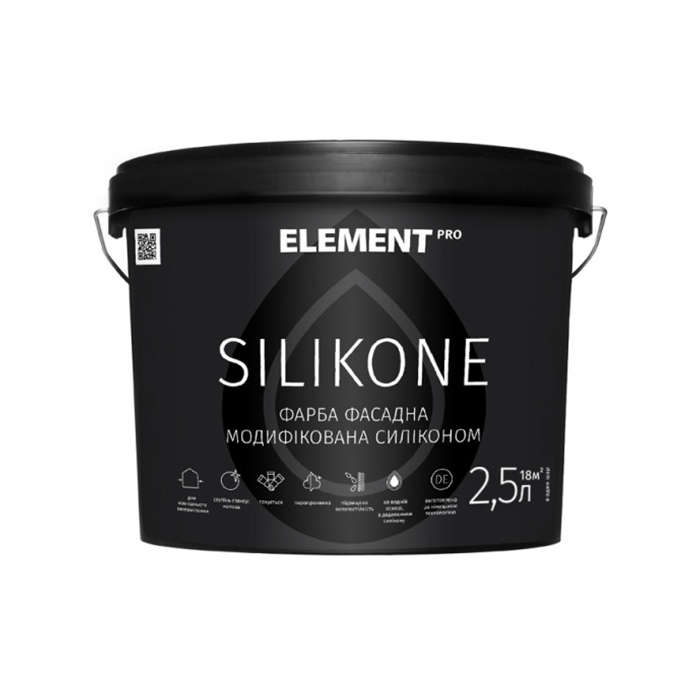 

Фарба фасадна ELEMENT PRO+FACADE SYSTEM SILIKONE База А (2,5 л)