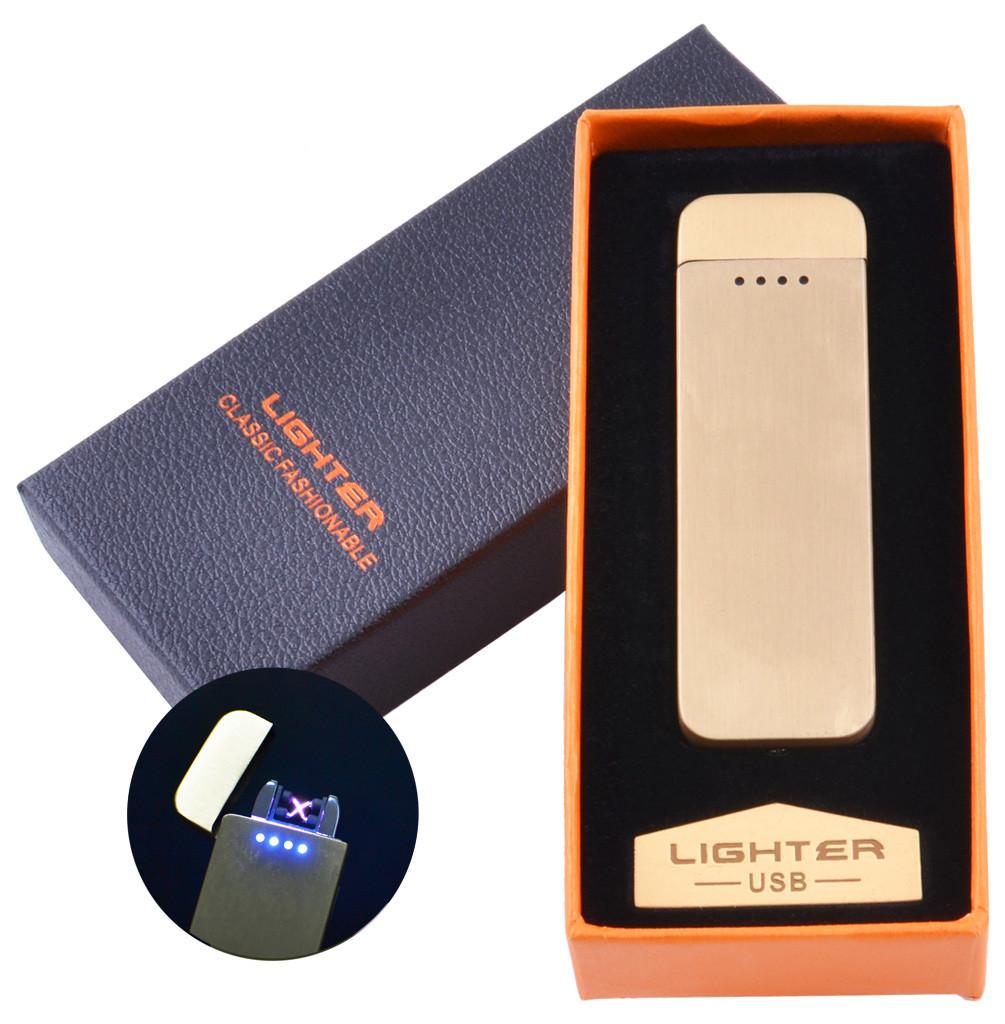 

Электроимпульсная зажигалка в подарочной коробке Lighter №HL-110 Gold Lighter