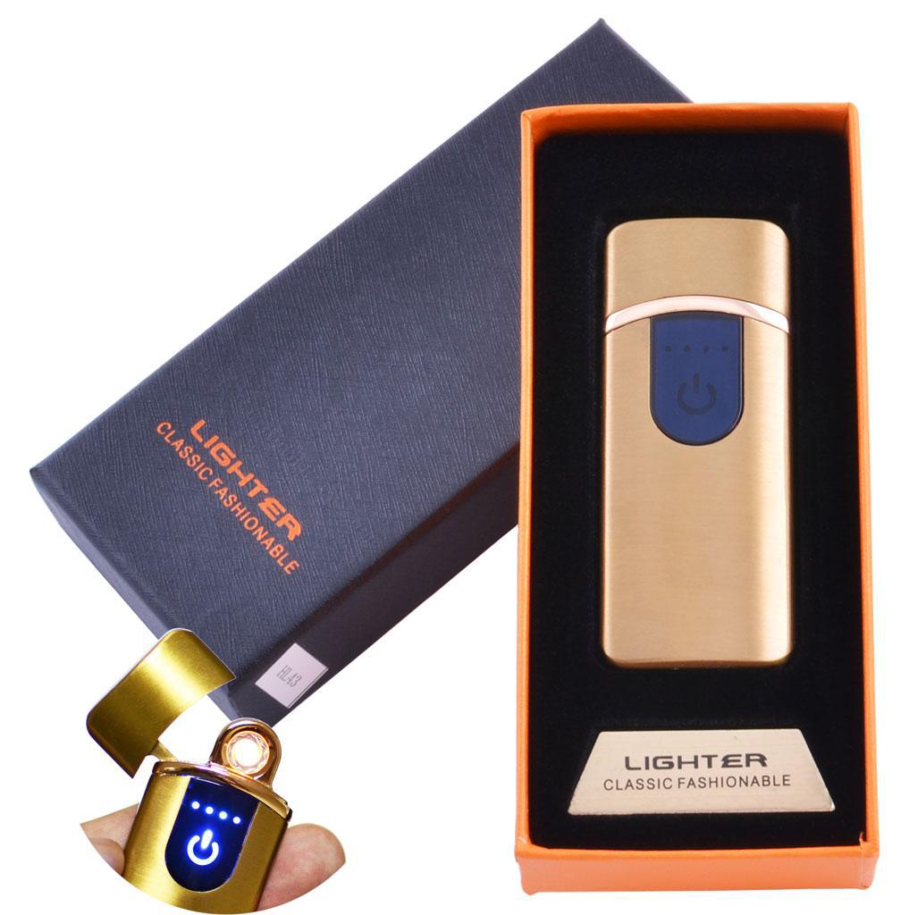 

USB зажигалка в подарочной упаковке Lighter (Спираль накаливания) №HL-43 Gold USB