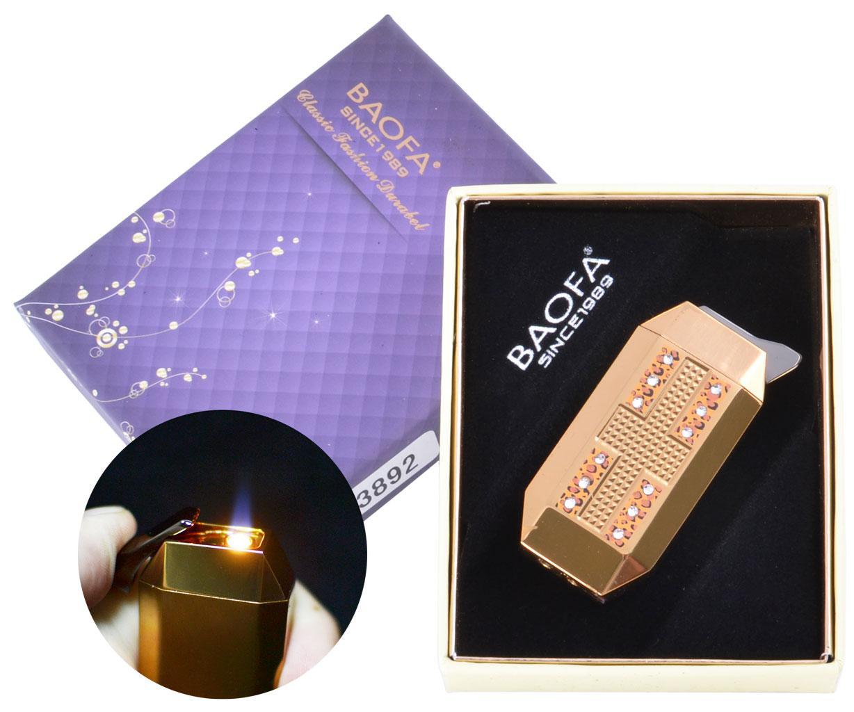 

Зажигалка подарочная Baofa (Турбо пламя) №3892 Gold Baofa