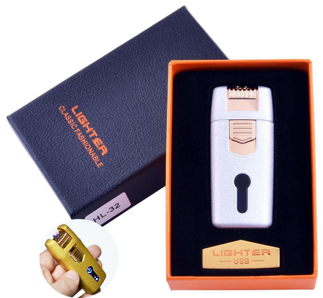 

Зажигалка в подарочной коробке Lighter (Двойная молния) №HL-32 White Lighter