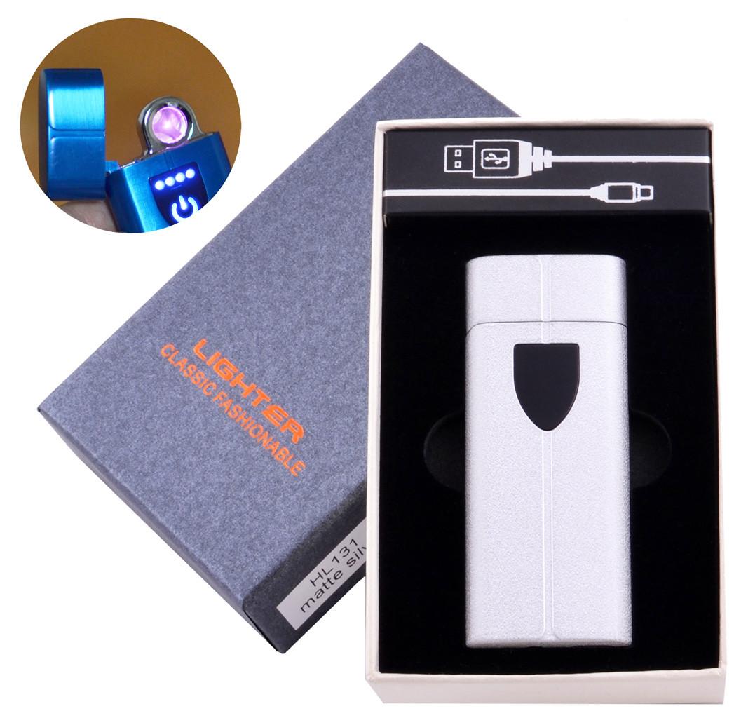 

Электроимпульсная зажигалка в подарочной коробке LIGHTER (USB) №HL-131 Silver Lighter