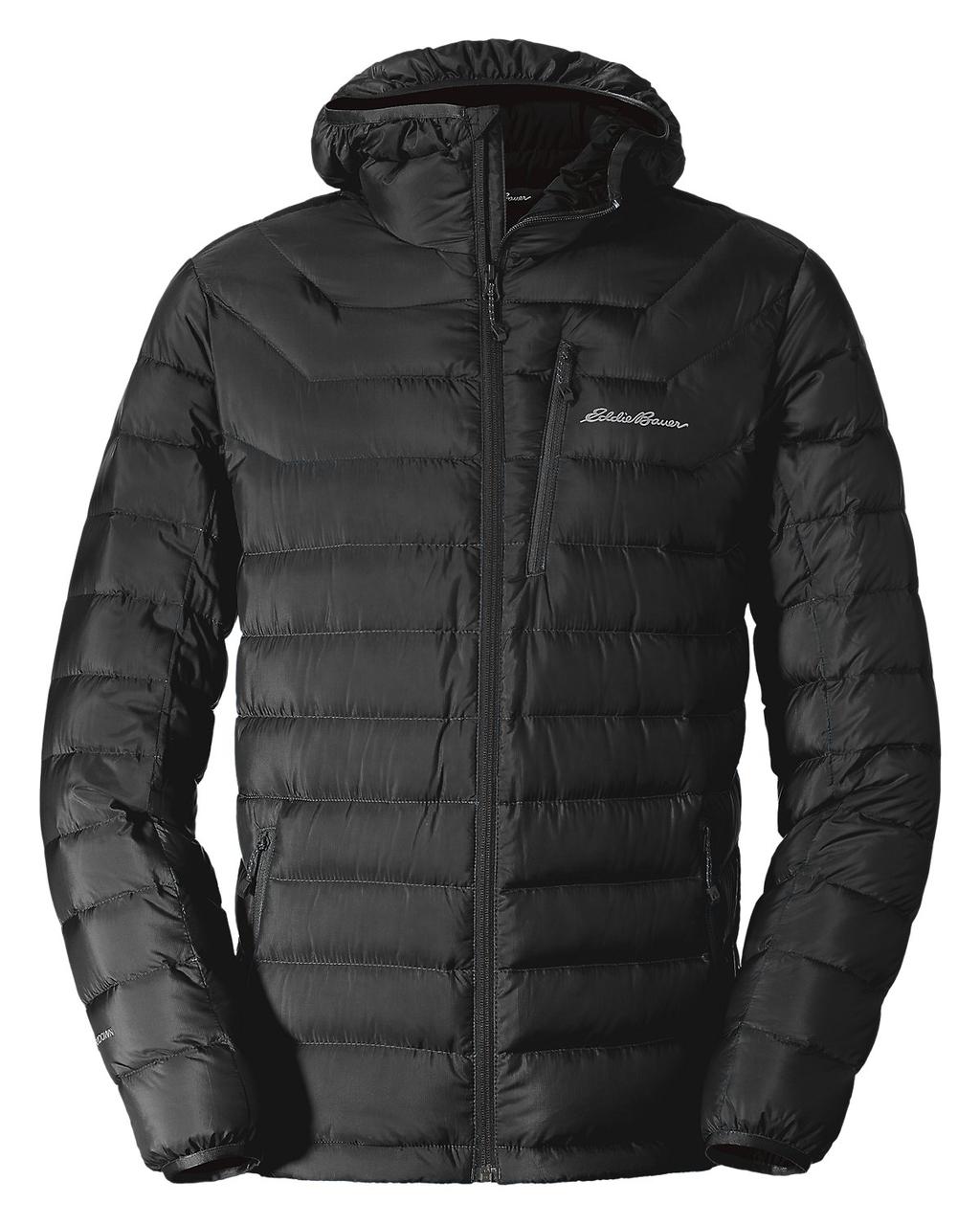 

Мужской пуховик Eddie Bauer Mens Downlight StormDown Hooded Jacket BLACK (XL)