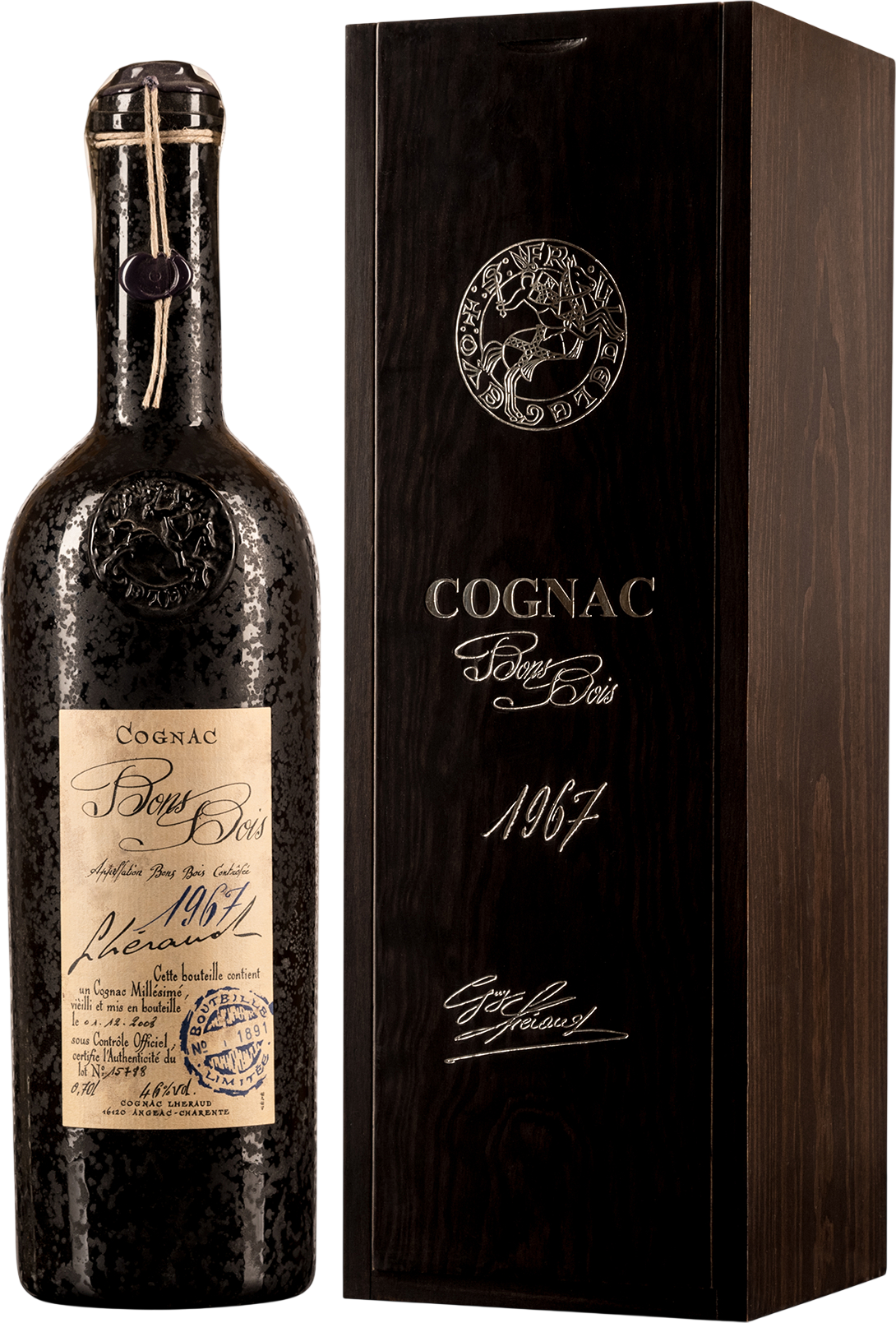Коньяк Lheraud Bons Bois 1967 0.7 л 46% у подарунковій упаковці (3557755016741)
