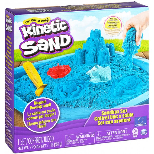 

Набор песка для детского творчества - KINETIC SAND ЗАМОК ИЗ ПЕСКА (голубой, 454 г, формочки, лоток)