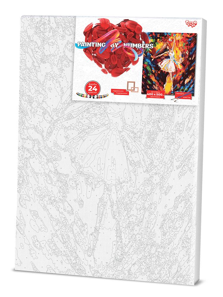 

Картина по номерам Danko Toys креативна творчість Painting by numbers 40см*50см економ №6 Балерина в білому