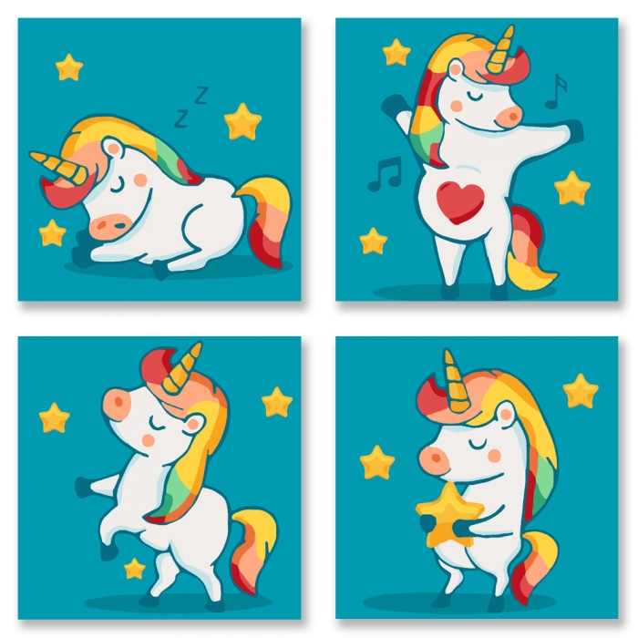 

Набір для розпису по номерах. Поліптих "Чарівний настрій" 4шт 18*18