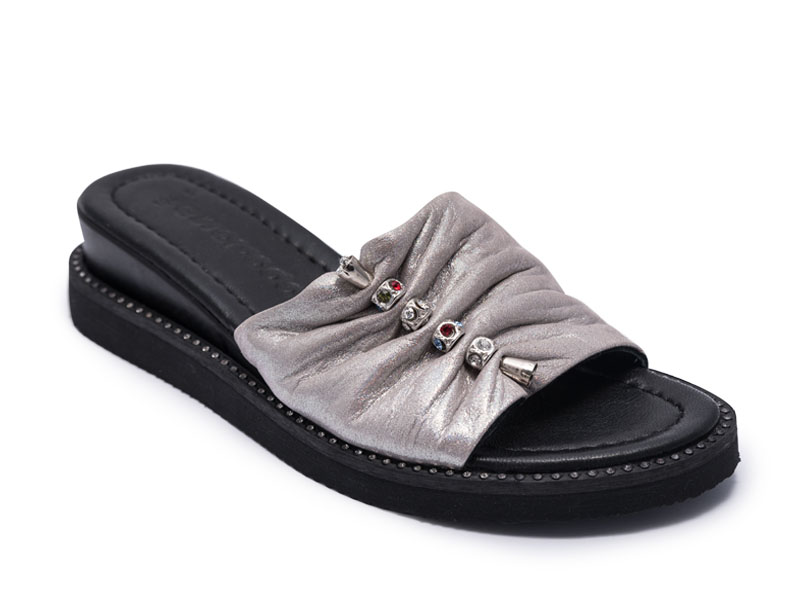 

Шлепанцы EVROMODA 30-84 36 Серебряные