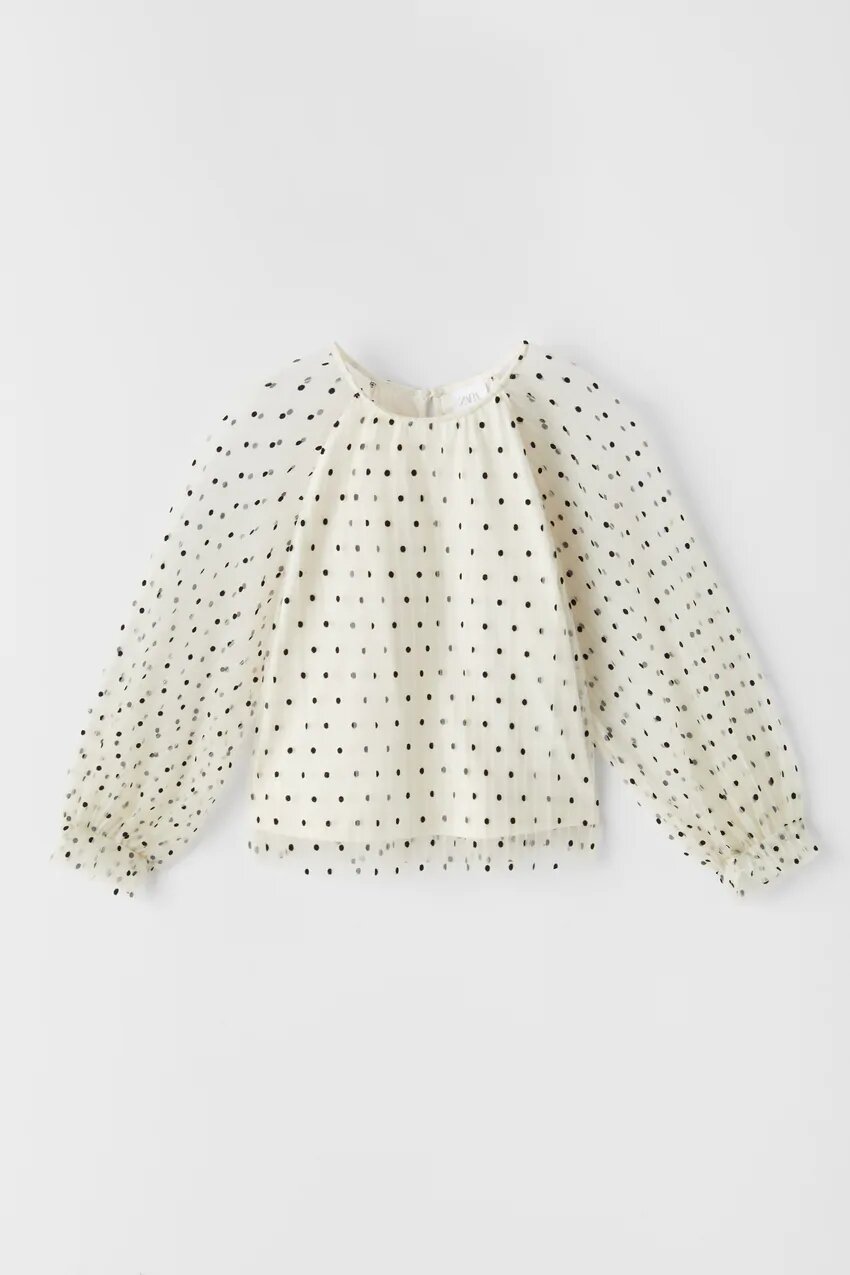 

Блузка Zara Р8015 128 см (8 років) Молочний/горох (P-6910806230625)