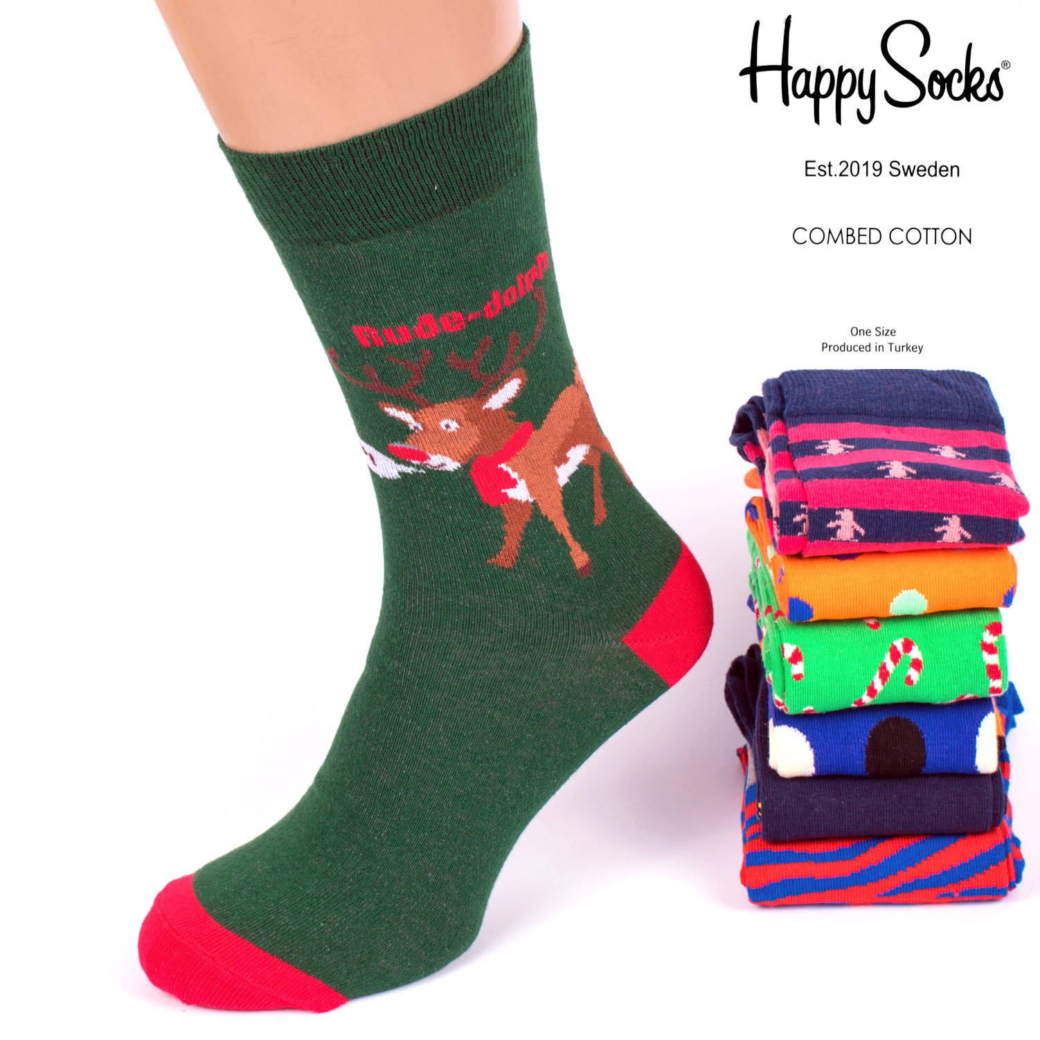 

Носки женские яркие Happy Socks 2019-10. В упаковке 12 пар. Размер 36-40. Турция.