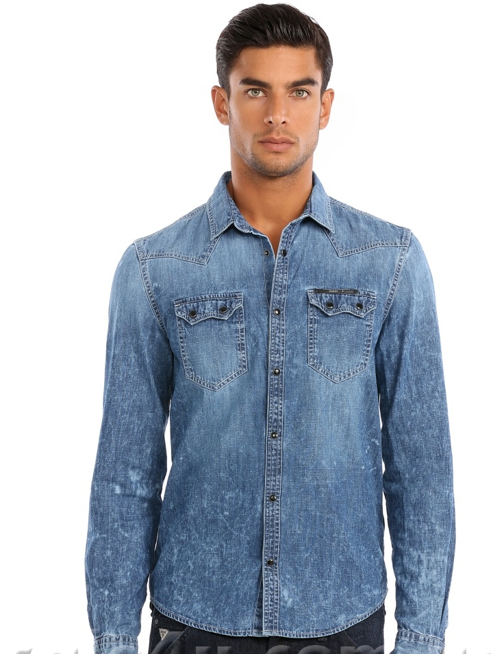 

Рубашка Guess M34H89D13T0 M Синий