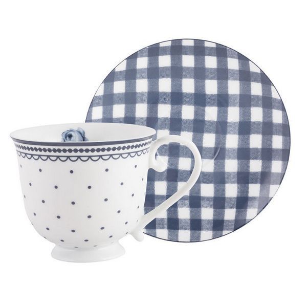 

Чашка для чая Katie Alice Vintage Indigo Spot с блюдцем 200 мл KA5176075