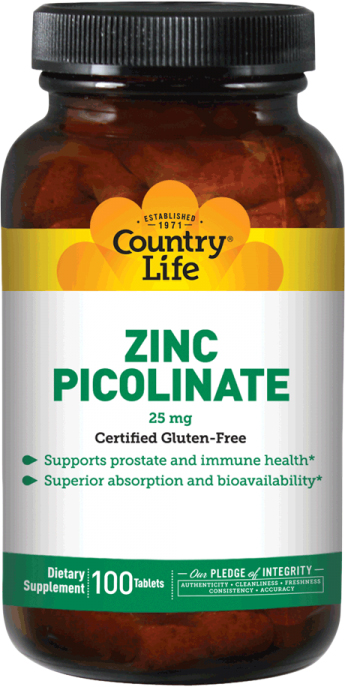 

Минералы Country Life Zinc Picolinate 25 мг 100 таблеток (015794029670)