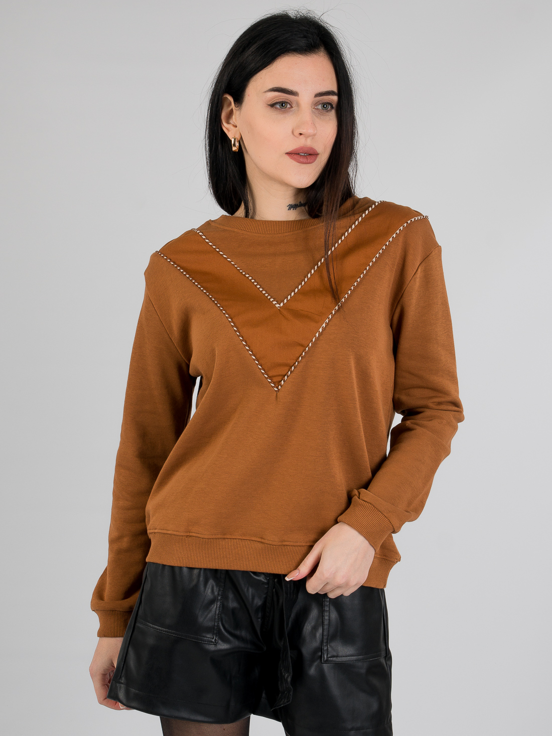 

Cвитшот BEBE PLUS 24363  Шоколад, Cвитшот BEBE PLUS 24363 L Шоколад