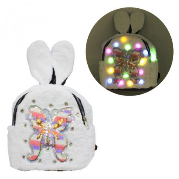 

Рюкзак-светяшка детский, с мехом "Бабочка", белый BG0054 TRG-45450