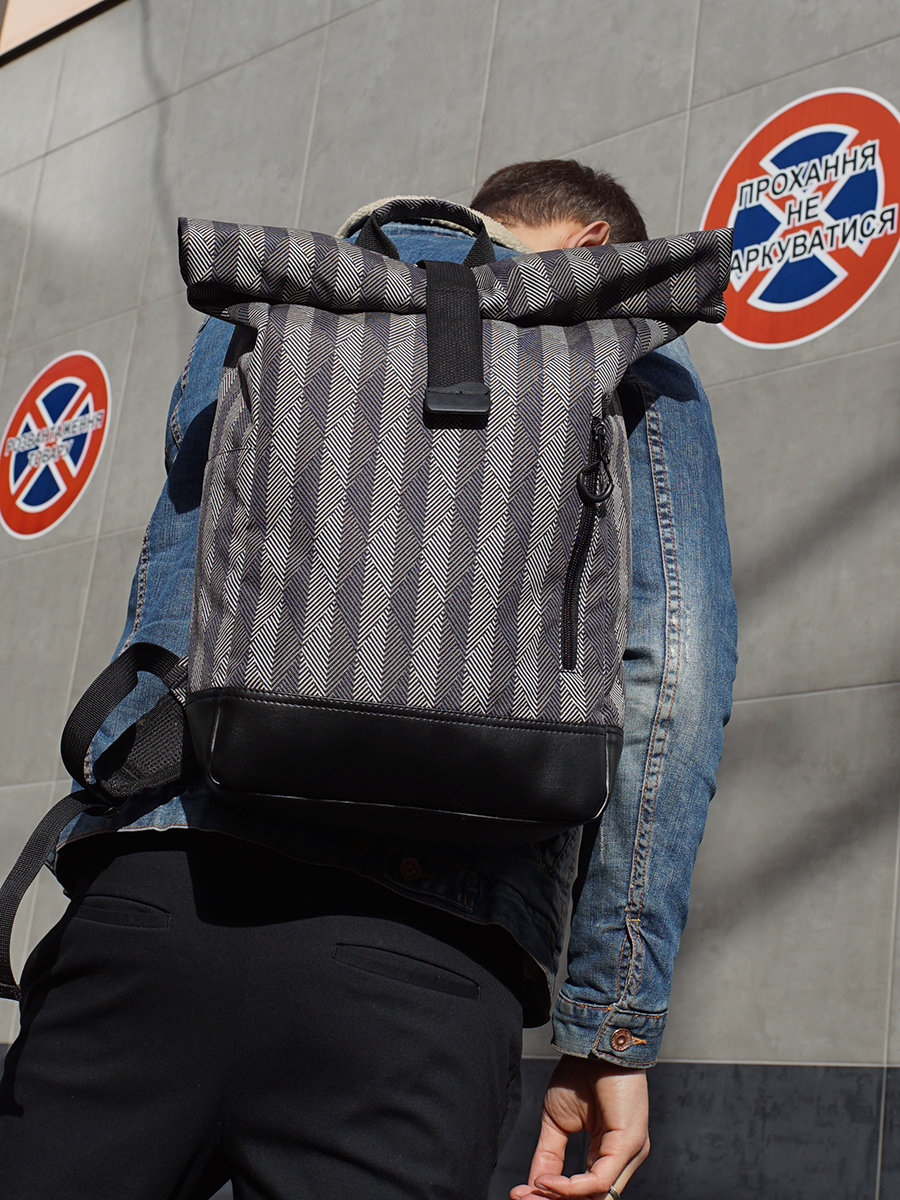 

Рюкзак MamaKazala «Rolltop» полосы
