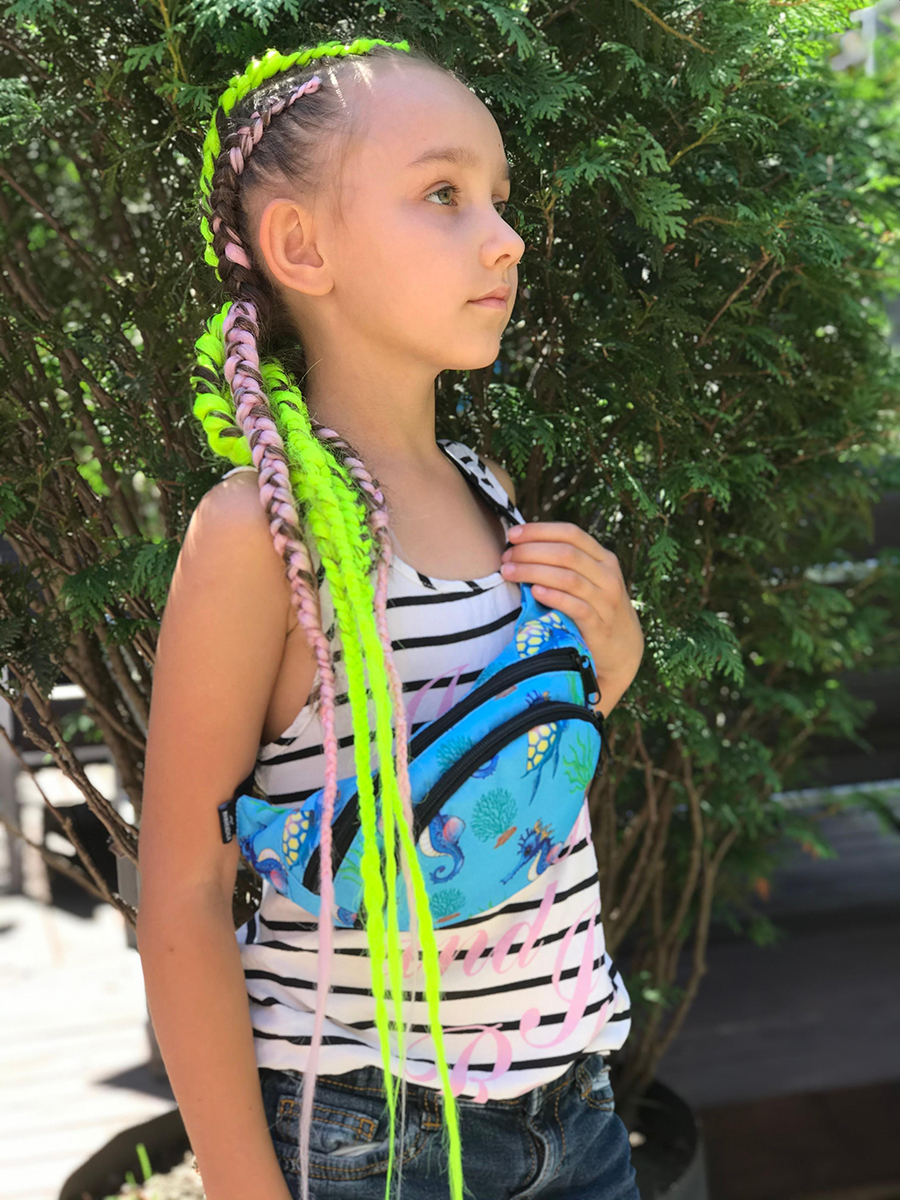 

Детская бананка MamaKazala Oval kids Blue sea