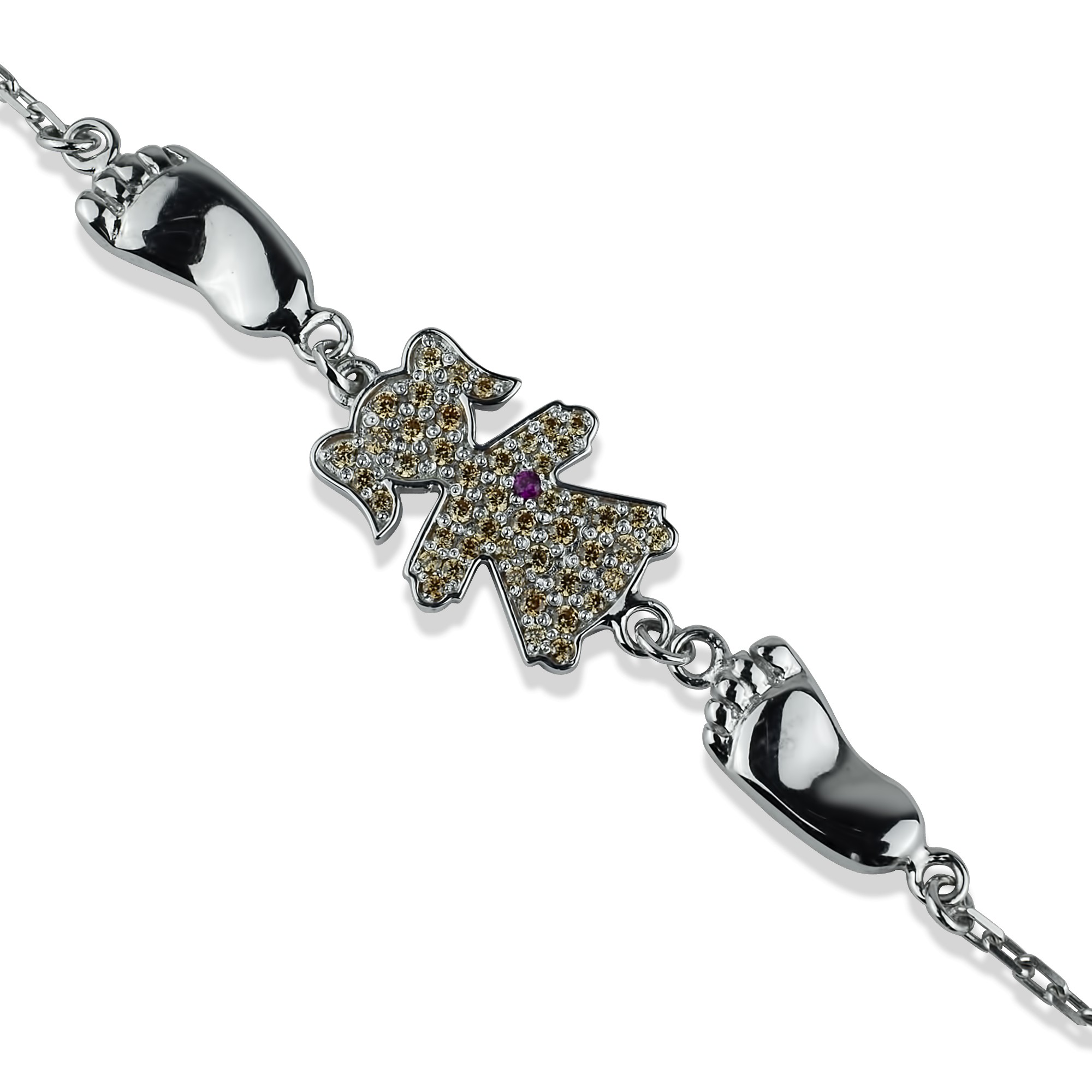 

Серебряный браслет "След Ангела" размер 16,5 проба 925 [Black-Pearl]