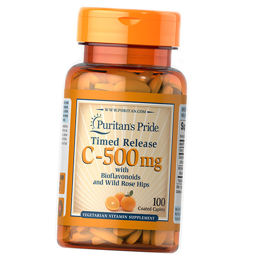 

Витамин С с замедленным высвобождением, Vitamin C-500 with Rose Hips Time Release, Puritan's Pride 100каплет (36095001)